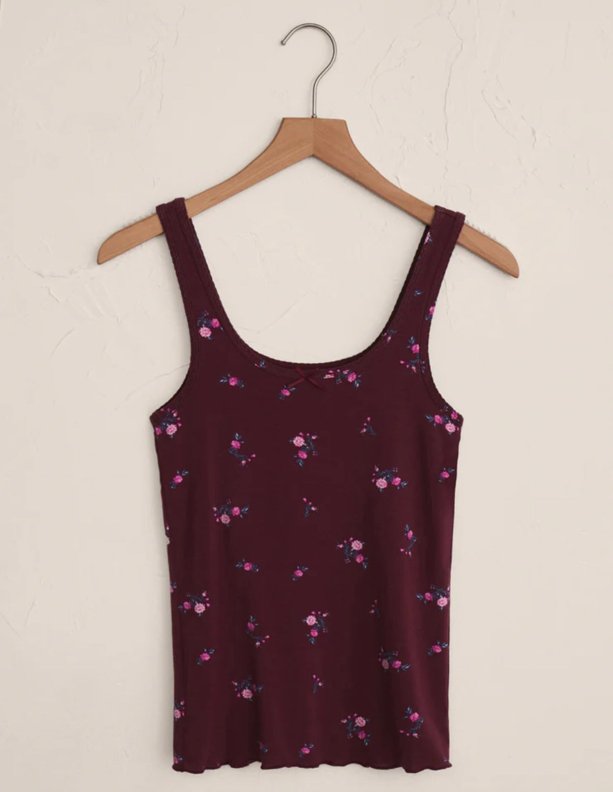 Shania Ditsy Tank - Merlot