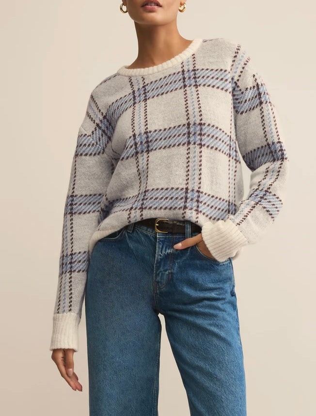 Junction Plaid Sweater - Natural