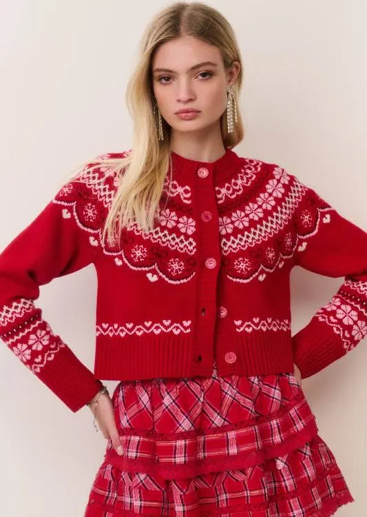 Shantea Cardigan - Red Velvet Truffle