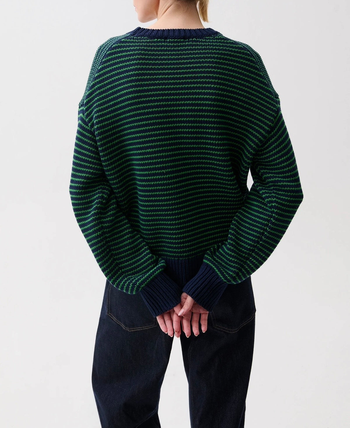 Aura Relaxed Crew Neck Sweater Midgreen