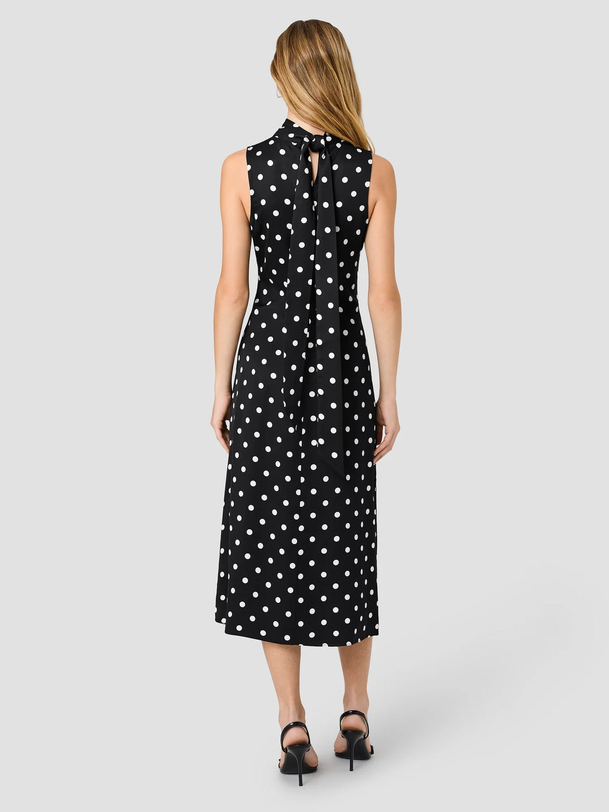 Ennis Satin Polka Dot Midi Dress