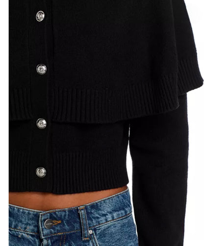 Gisselle Cape Cardigan - Black