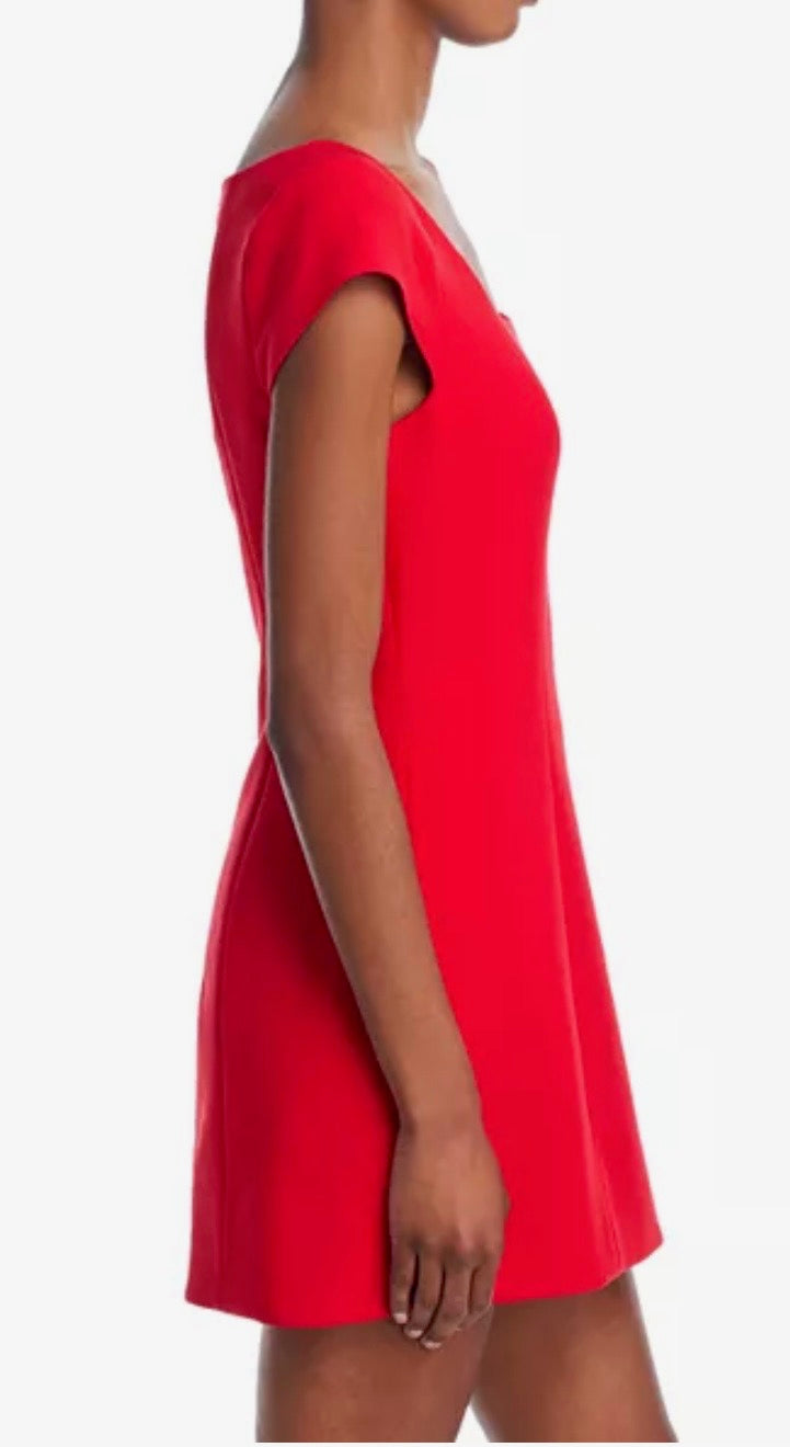 Azra Twill Cap Slv Mini Dress - Red