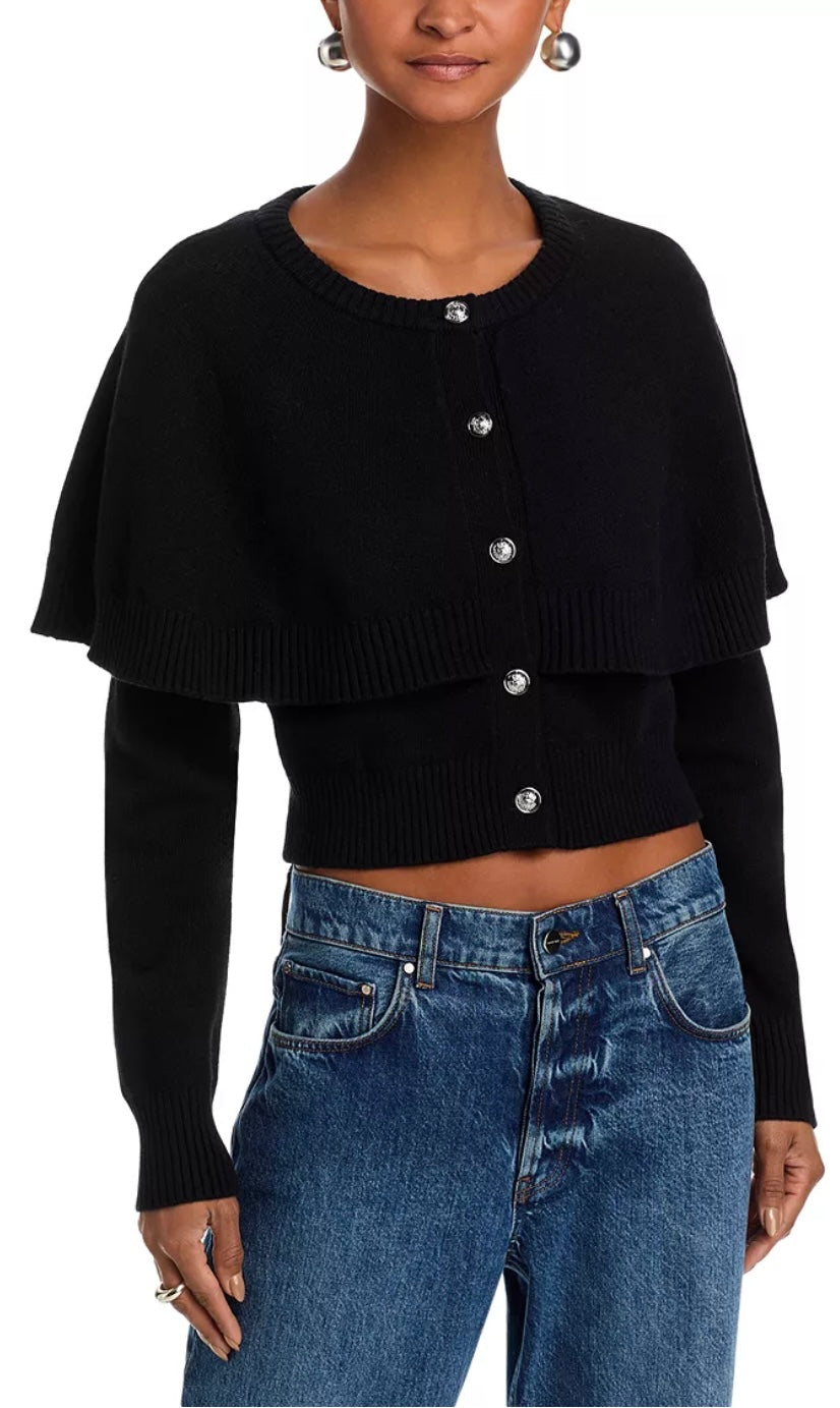 Gisselle Cape Cardigan - Black