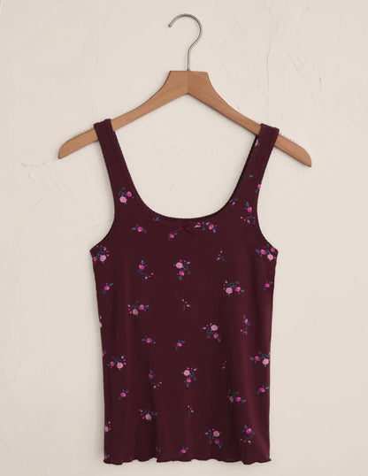 Shania Ditsy Tank - Merlot