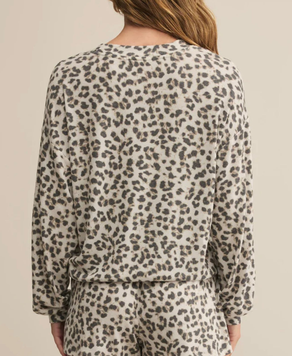 Luxe Leopard LS Top - Champagne