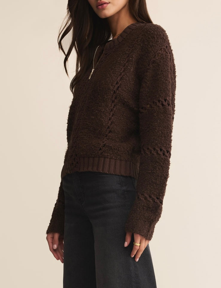 Sundance Sweater Jacket - Chocolate Cherry
