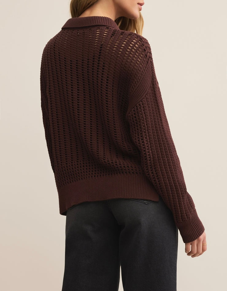 Looking Glass Polo Sweater - Sandalwood