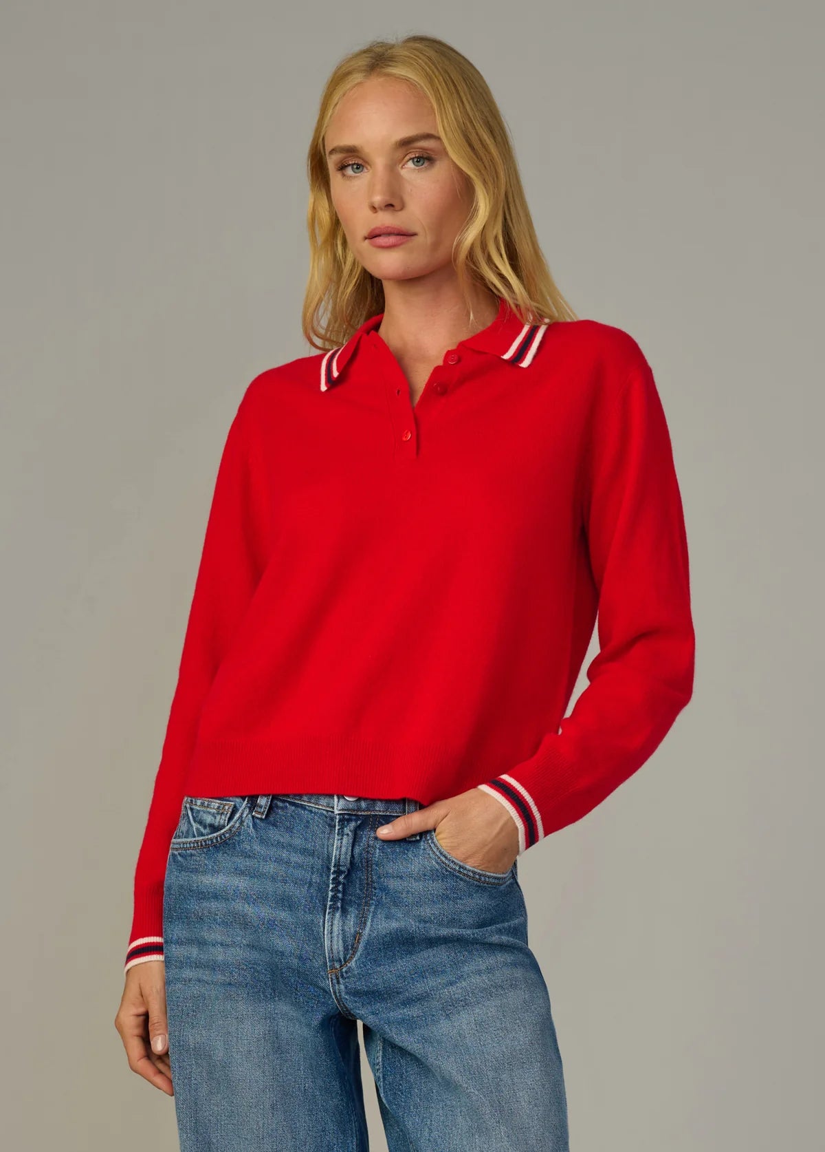 The Long Sleeve Cashmere Polo