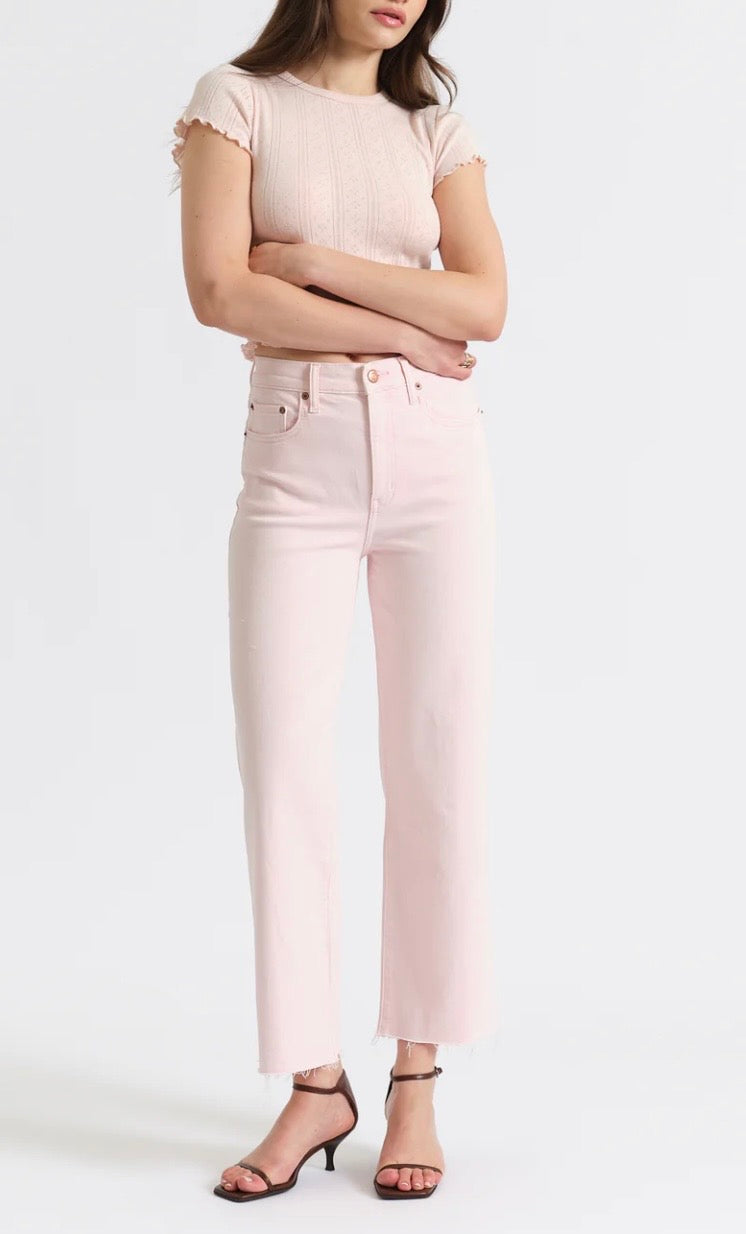 Pleaser High Rise Wide Ankle -Think Pink