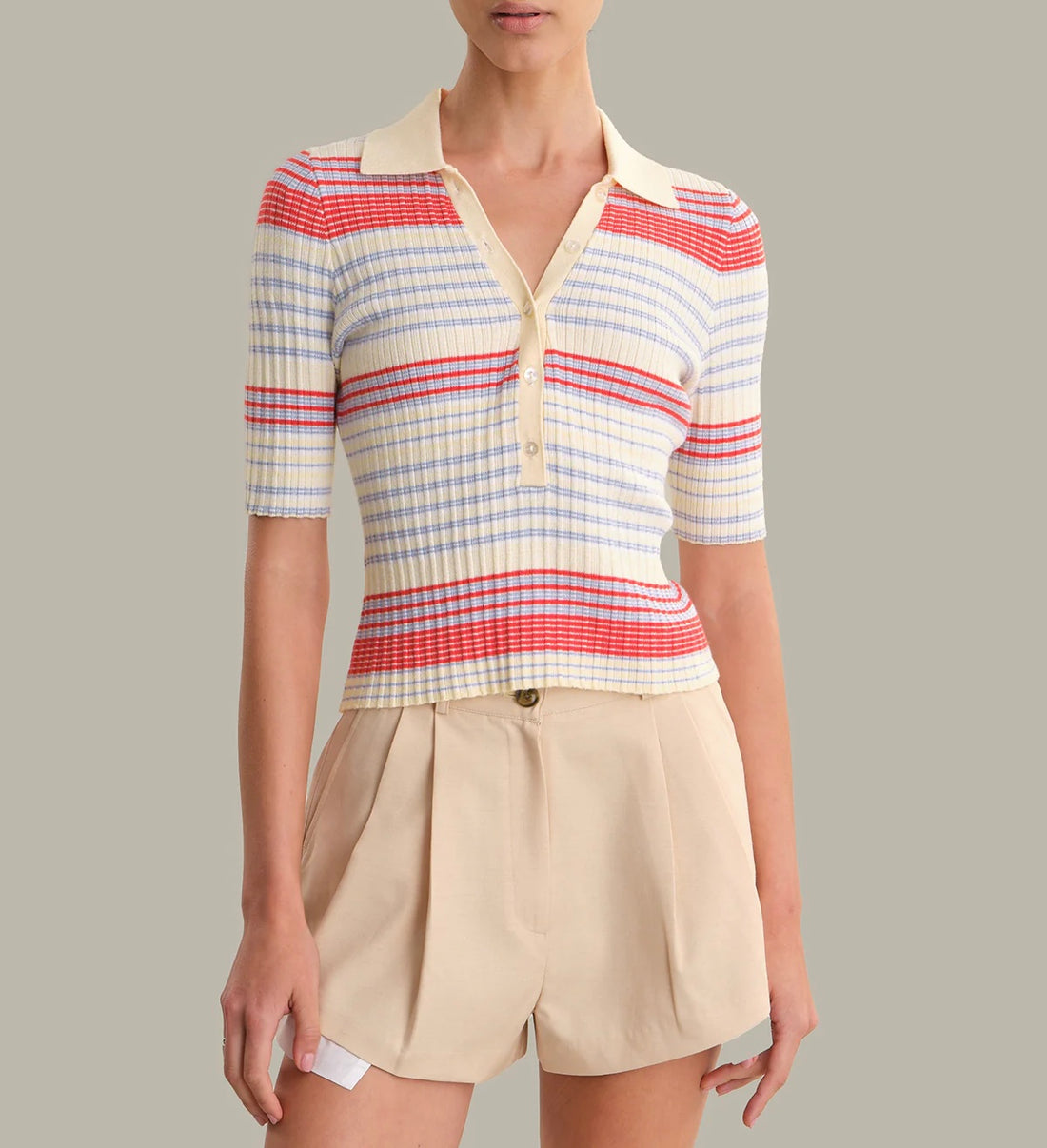 Textured Stripe Polo /Bright Multi Stripe