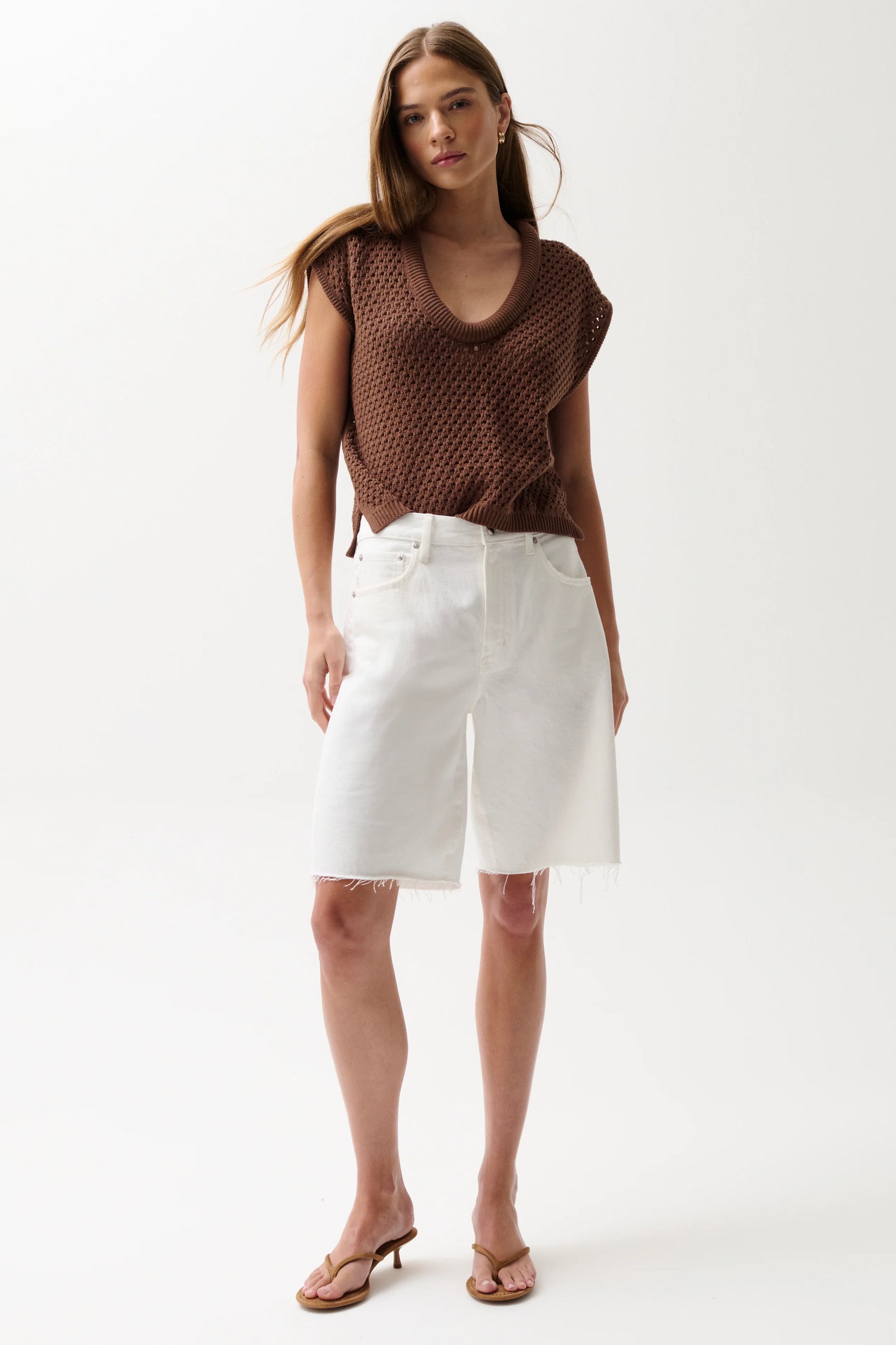 Nolan Relaxed Straight Cut Off  Paper White