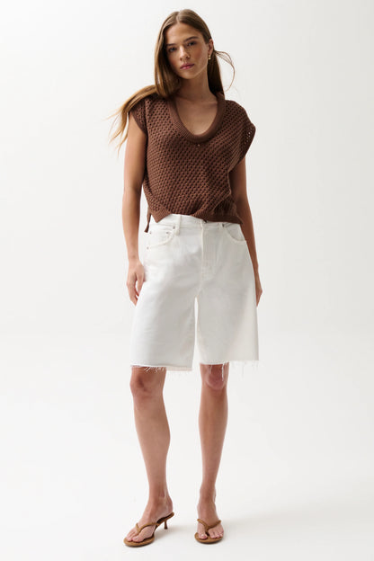 Nolan Relaxed Straight Cut Off  Paper White