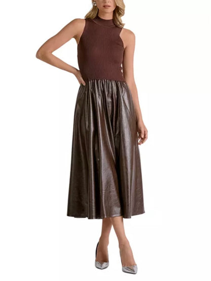 Maxi Mock Neck Sleevless Dress