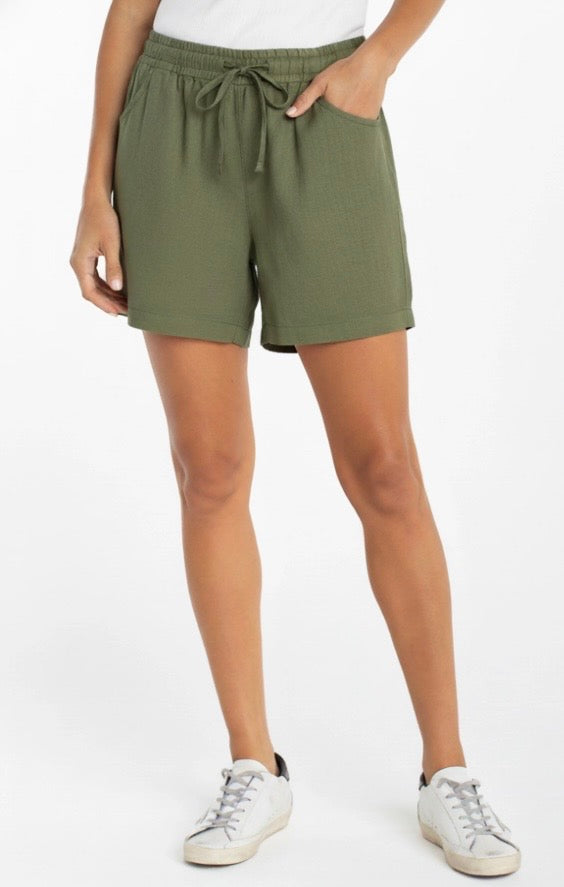 Pull On Tie Short - Martini Olive