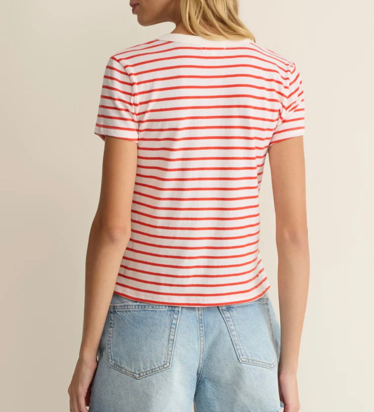 Junie Striped Tee Lychee
