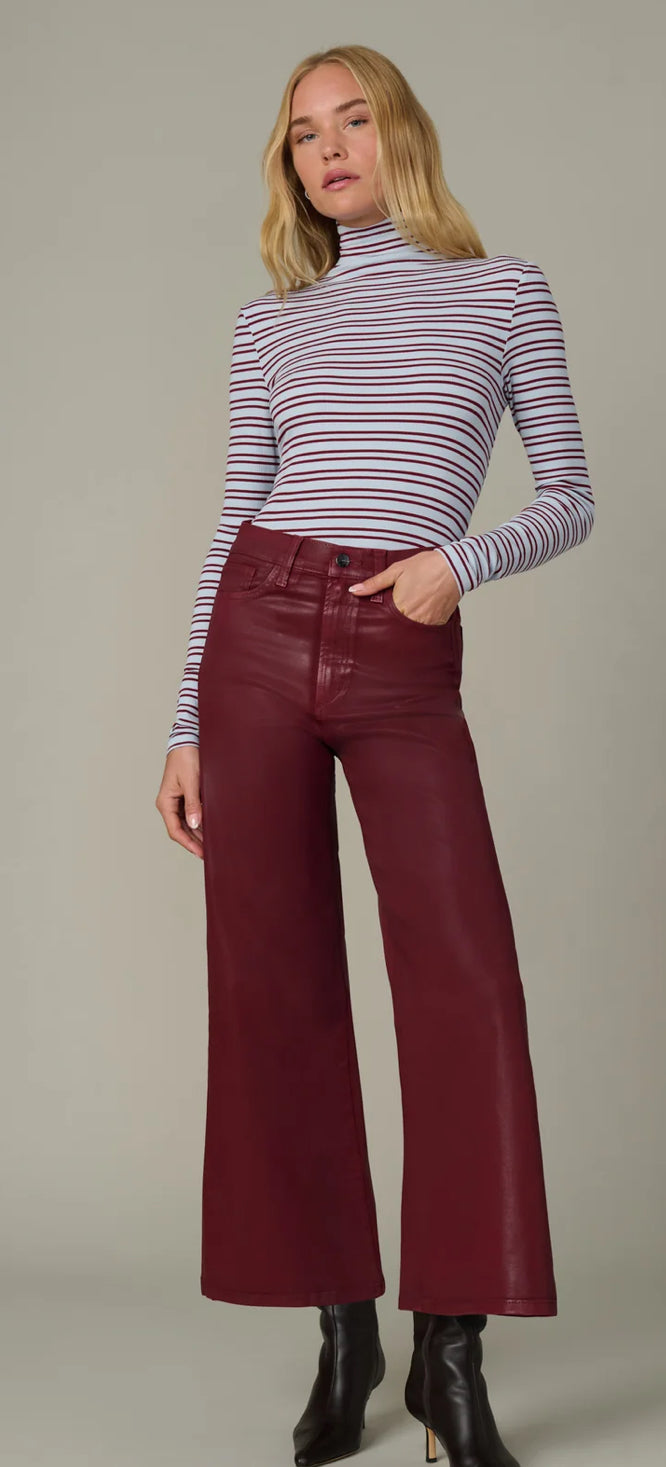 The Mia Wide Leg Ankle Coated - Syrah