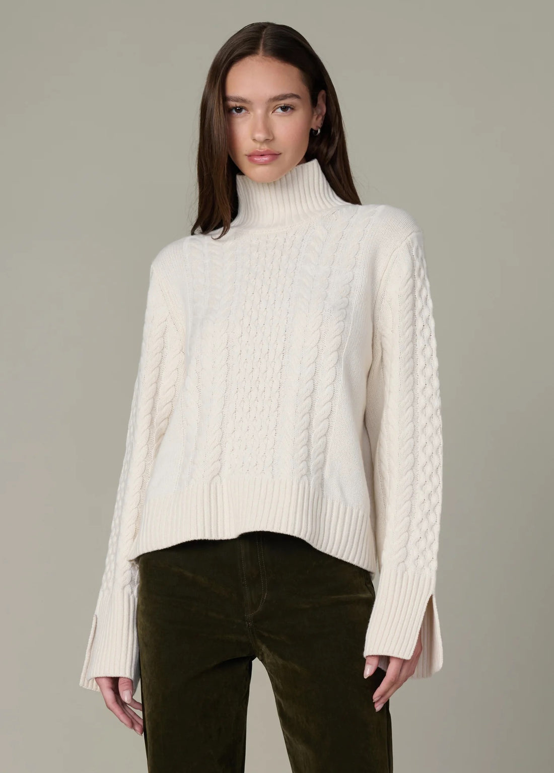 THE ELLA CABLE KNIT FUNNEL NECK SWEATER