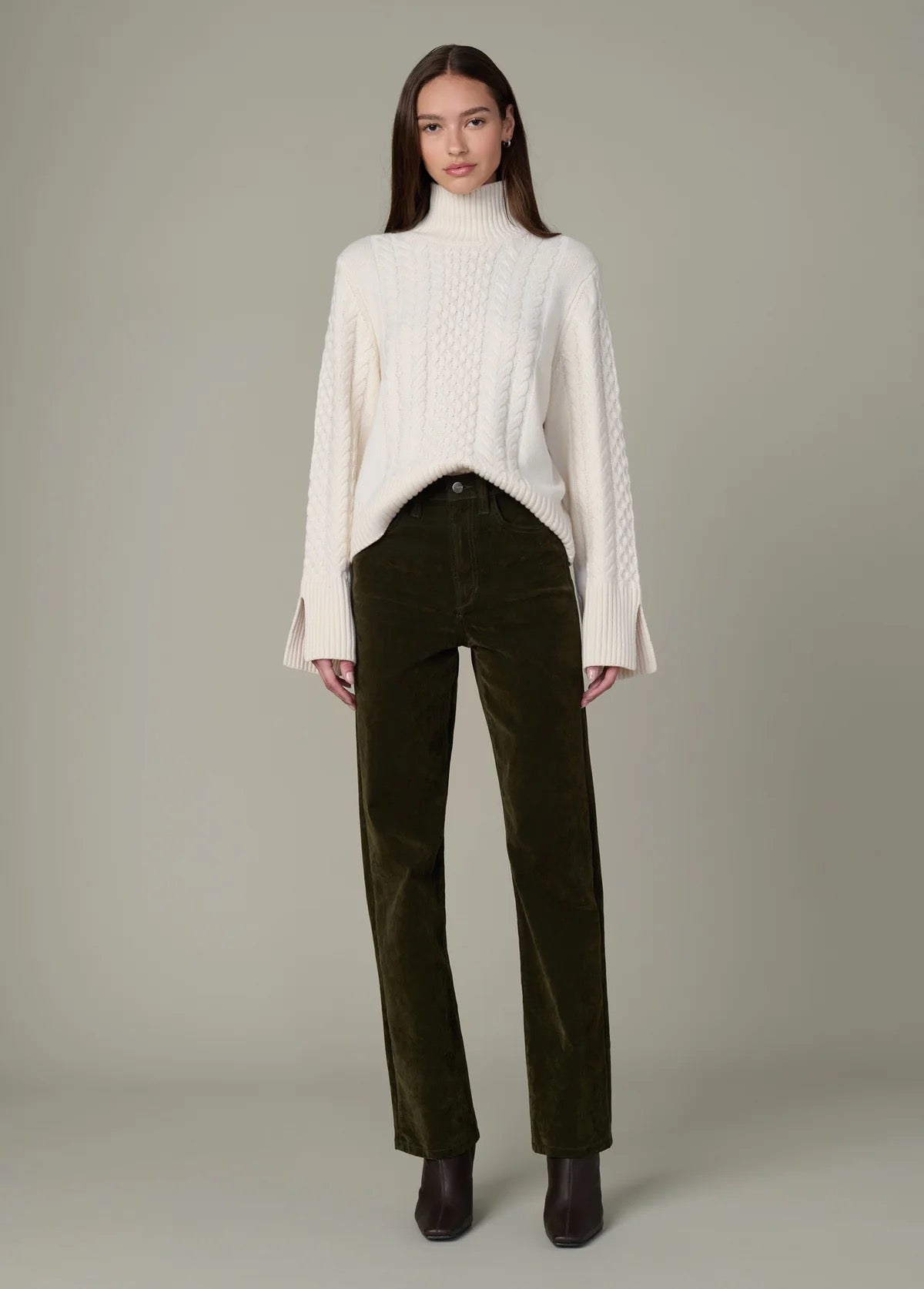 THE ELLA CABLE KNIT FUNNEL NECK SWEATER