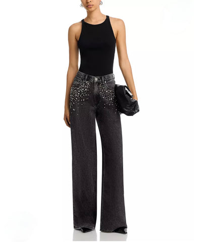 Sofie High Rise Full Wide Leg Jeans in Jewel