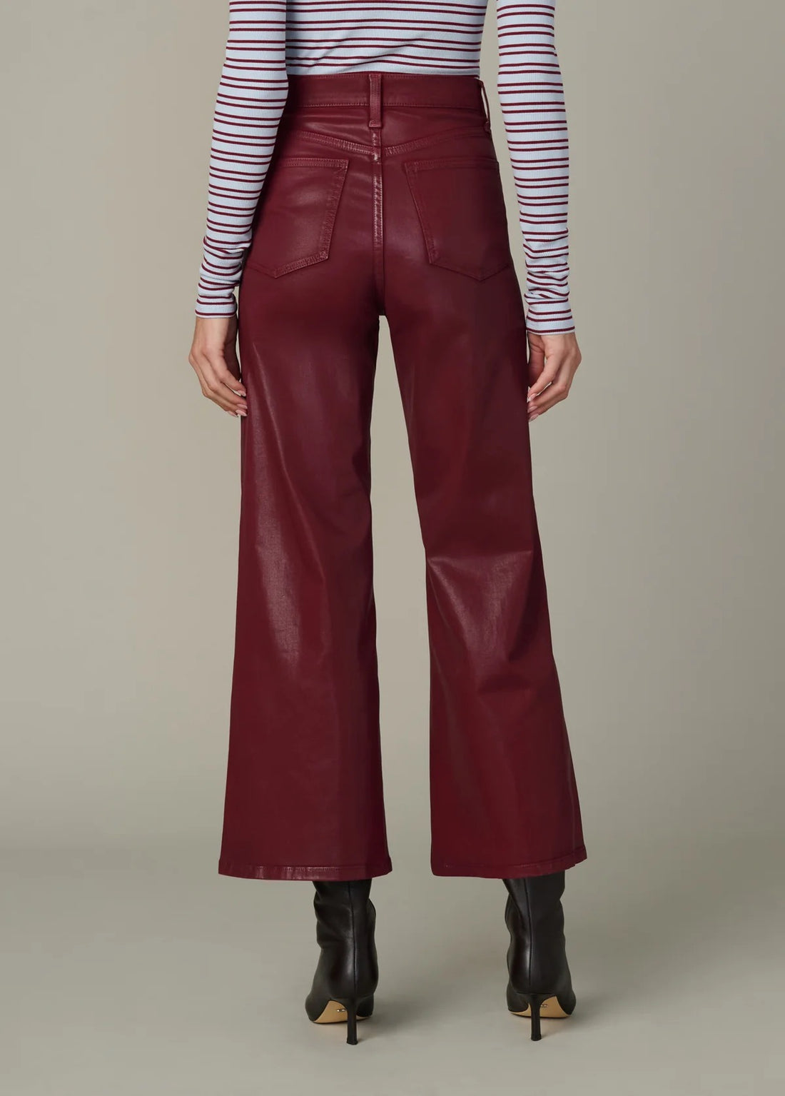 The Mia Wide Leg Ankle Coated - Syrah
