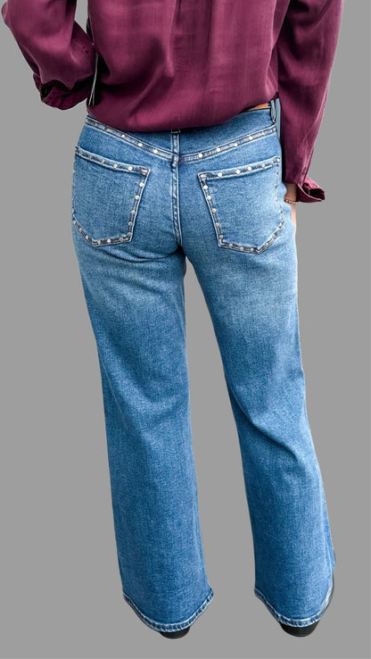 Micah Mid-Rise Wide Leg - Slate