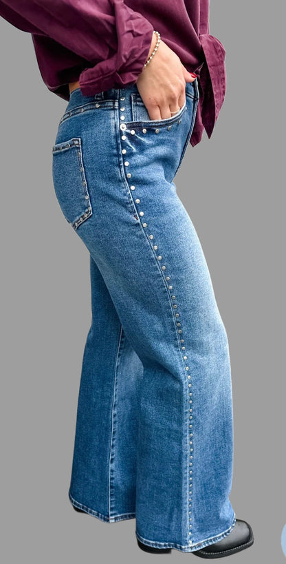 Micah Mid-Rise Wide Leg - Slate