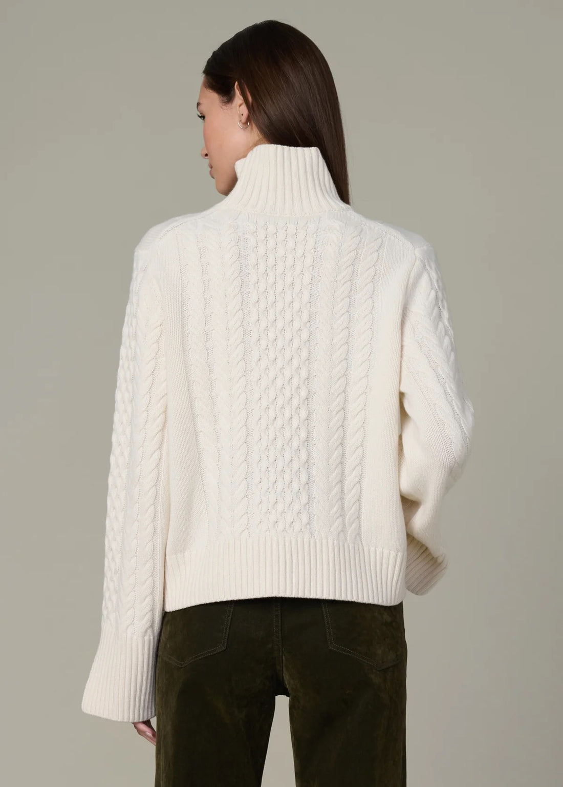 THE ELLA CABLE KNIT FUNNEL NECK SWEATER