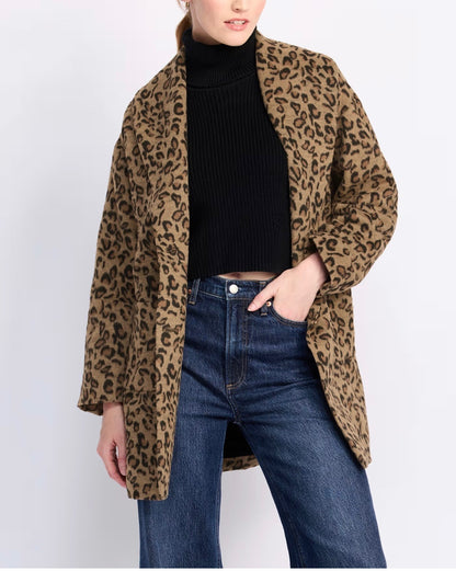 Lennon Animal Coat-Suede